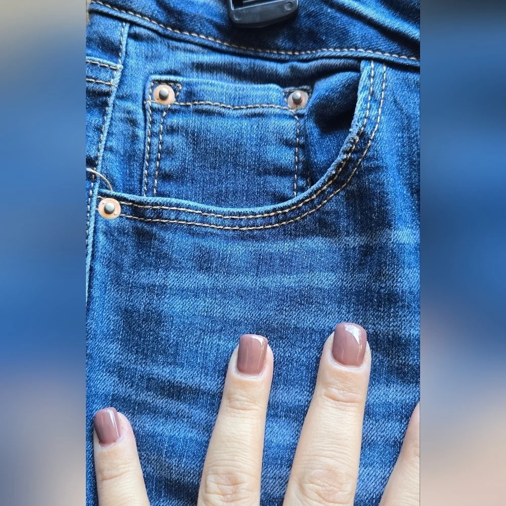 Imperial Star Ripped Blue Ankle Jeans GIRLS SZ 14
